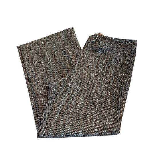 16 Yansi Fugel Tweed Lined Wool Blend Pants Blue Button Zip - Picture 14 of 15